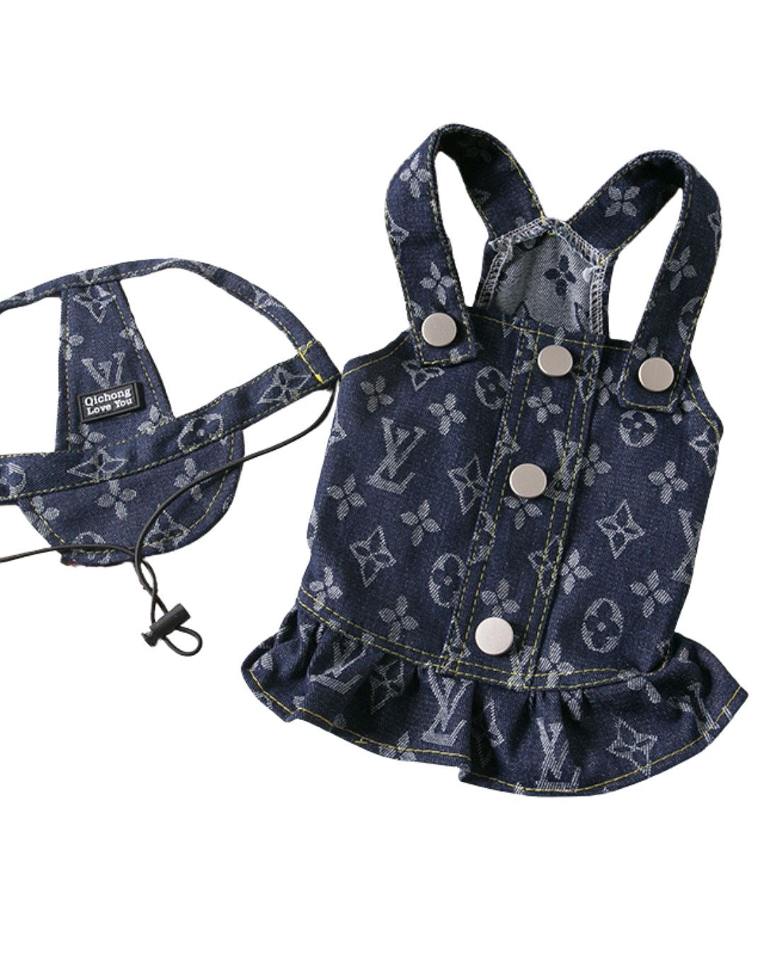 Denim Woofie Vuitton Dungaree Skirt